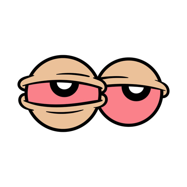Cartoon Intoxicated Eyes Vector Illustration