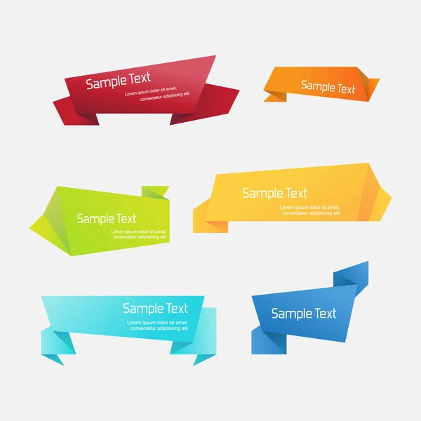 Vector Set Origami Ribbons — Vector de stock