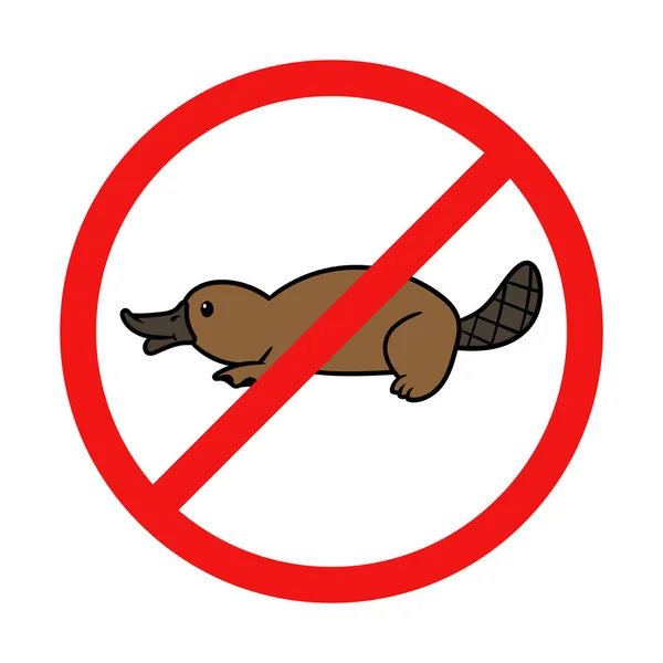 Vector Platypus Sign White Background — Stock Vector