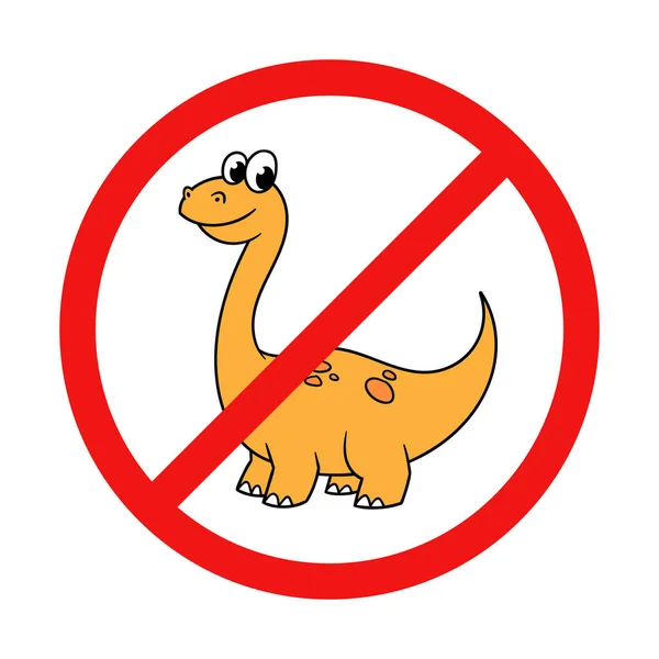 Vector Dinosaur Sign White Background — Vettoriale Stock