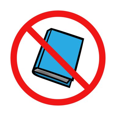 Vector No Books or Reading Sign on White Background