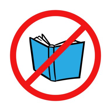Vector No Books or Reading Sign on White Background