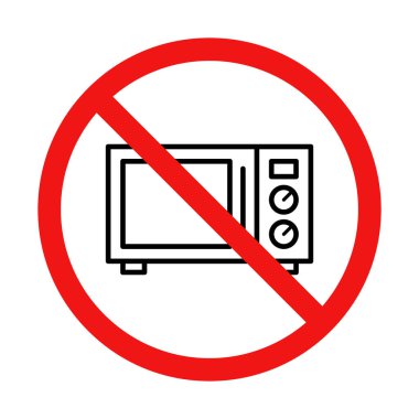 Vector No Microwave Sign on White Background