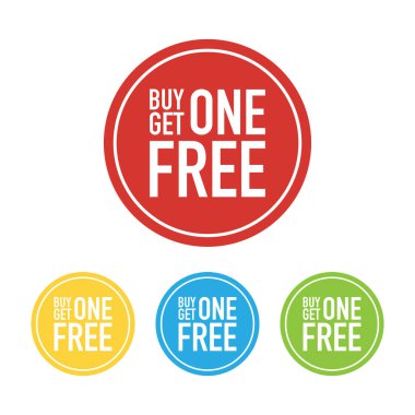Vector Set of Buy One Get One Free Signs