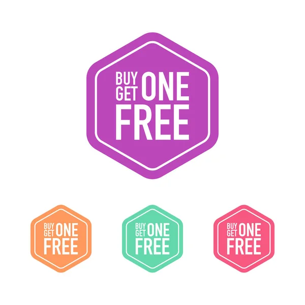 Vector Set Buy One Get One Free Signs — Stok Vektör