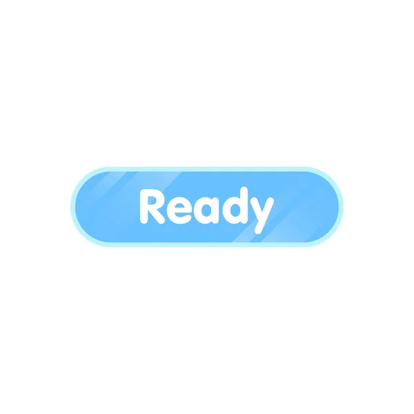 Vector Modern Glossy Ready Button — Vetor de Stock