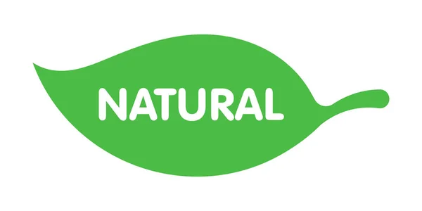 Vector Natural Leaf Label White Background — 스톡 벡터