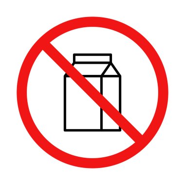 No Milk or Juice Sign on White Background