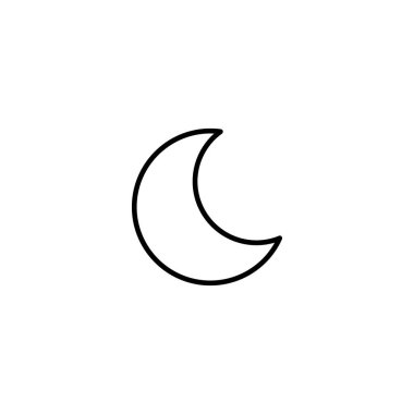 Vector Crescent Moon Icon on White Background
