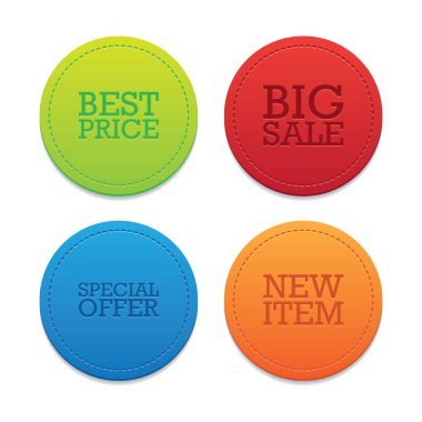 Set of Round Promotional Labels