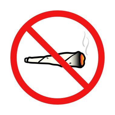 No Blunt or Joint Sign on White Background