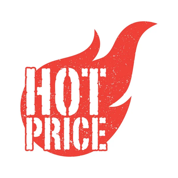 Grunge Flaming Hot Price Label — Image vectorielle