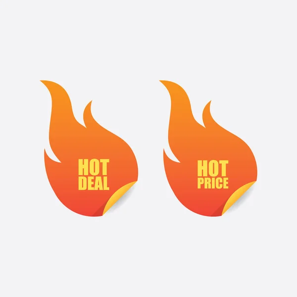 Hot Price Hot Deal Sticker Labels — стоковый вектор