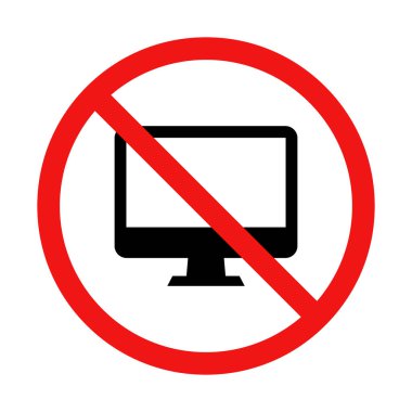 Beyaz Arkaplanda Bilgisayar İşareti Yok