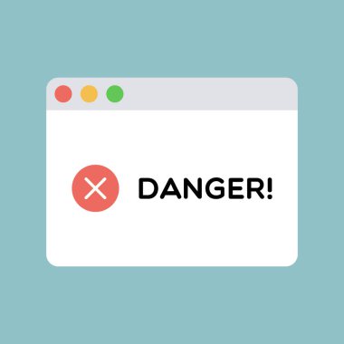 Tehlikeli Web Sayfası Resimleri İçin Vektör Tehlike Penceresi