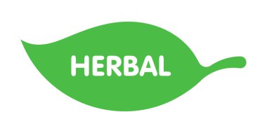 Beyaz Arkaplanda Vektör Bitkisel Yaprak Etiketi