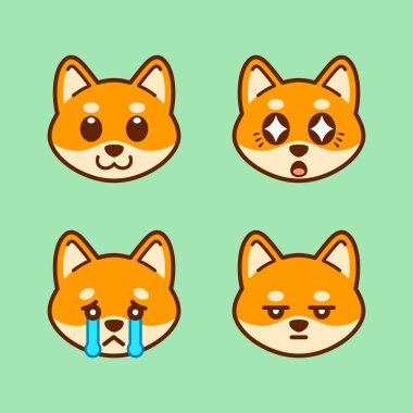 Şirin Shiba Inu Çıkartmaları