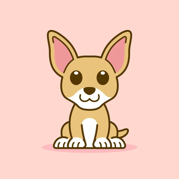 Chihuahua Lindo Sentado Abajo Ilustración — Vector de stock