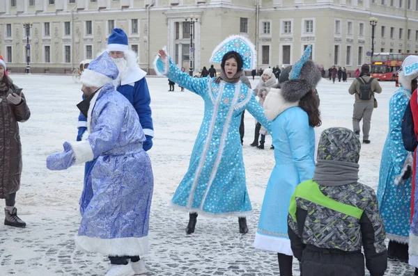 Saint Petersburg Russia January 2022 New Year Festivities Palace Square — стокове фото