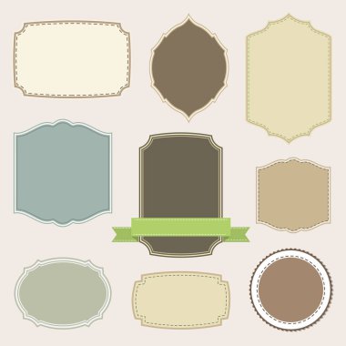 Tasarım için çeşitli grafik etiketleri, çerçeve, sınır, etiket şablonları