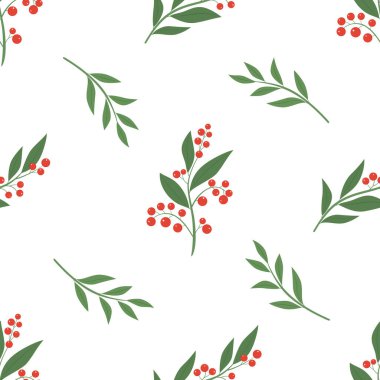 Beyaz arka planda vektör grafik, pürüzsüz orman bitkileri