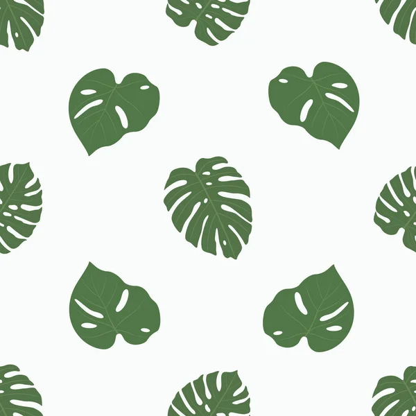 Motif Vectoriel Graphique Sans Couture Avec Des Feuilles Tropicales Sur — Image vectorielle