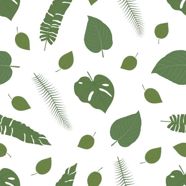 Motif Vectoriel Graphique Sans Couture Avec Des Feuilles Tropicales Sur — Image vectorielle