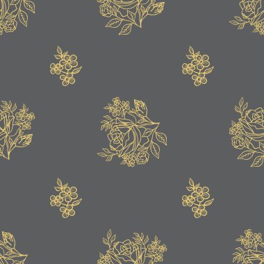 Vektör tatil eli çizildi Sevgililer Günü çiçeklerle kusursuz desen