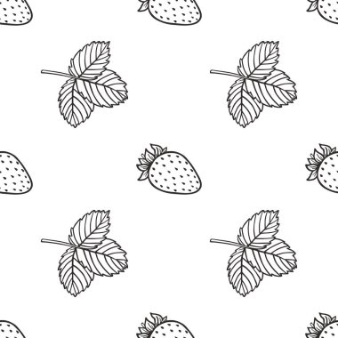 Meyve ve sebze koleksiyonu. Beyaz bir arka planda çilek ve yapraklarla kusursuz bir yaz.