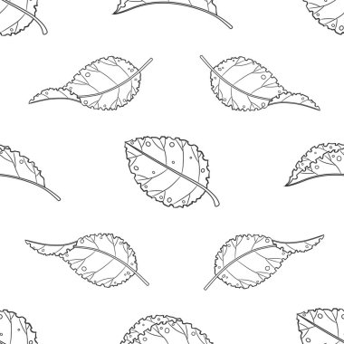 Beyaz arkaplan üzerinde sonbahar yaprakları olan vektör grafiksiz desen