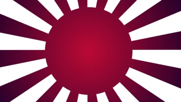 Ακτίνες Του Ήλιου Στο Ιαπωνικό Στυλ Κόκκινο Στρώμα Γραφικών Κύκλο — Αρχείο Βίντεο