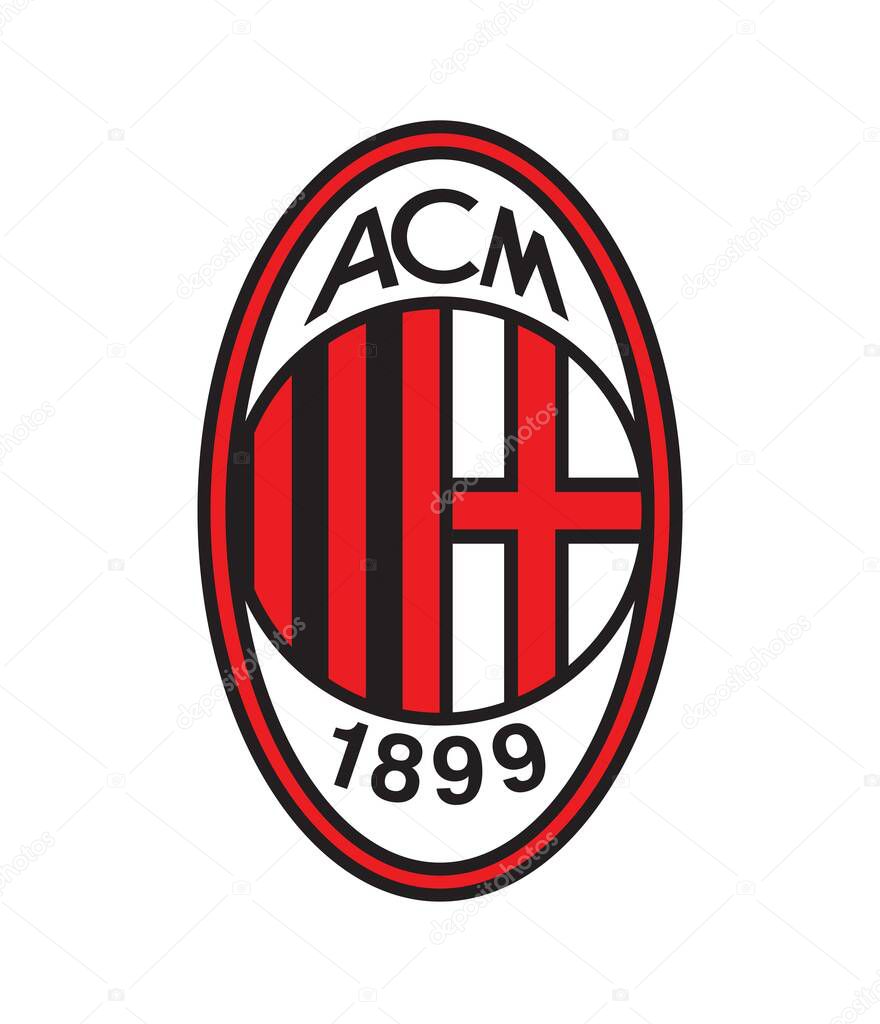 A.C. Milan Italia Serie A league AC Milan Football Club logo icon Lombardy Internazionale Milano symbol sign badge emblem vector template art design red white colour San Siro