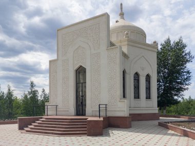 Kazakhstan, Qostanai - June 23, 2022 View of the Ibrai Altynsarin Mausoleum from the right side