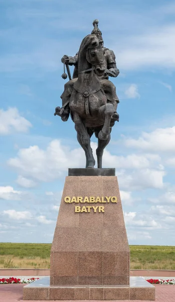 Monument Unknown Batyr Who Once Defended Land Karabalyk Region — Stock Fotó