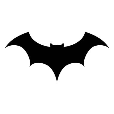 Cadılar Bayramı Yarasa Sanatı Siluet Vektörü. Beyaz arka planda izole edilmiş. Vektör illüstrasyonu.