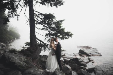 Mutlu evlilik çifti güzel manzarada kalıyor..