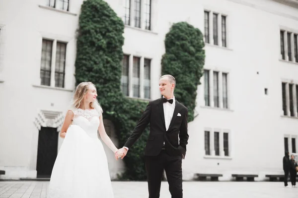 Casamento Casal Noiva Noivo Mãos Dadas — Fotografia de Stock