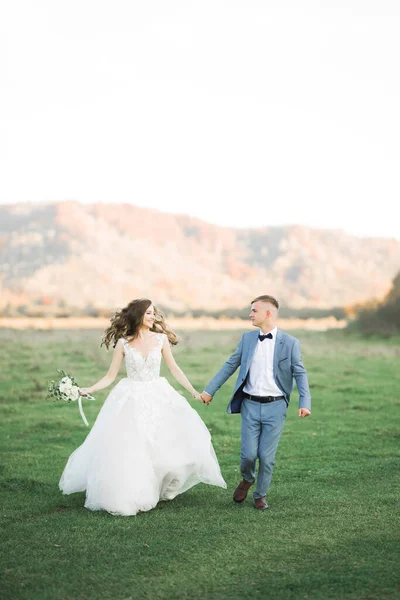 Casamento Casal Mãos Dadas Noivo Noiva Juntos Dia Casamento — Fotografia de Stock