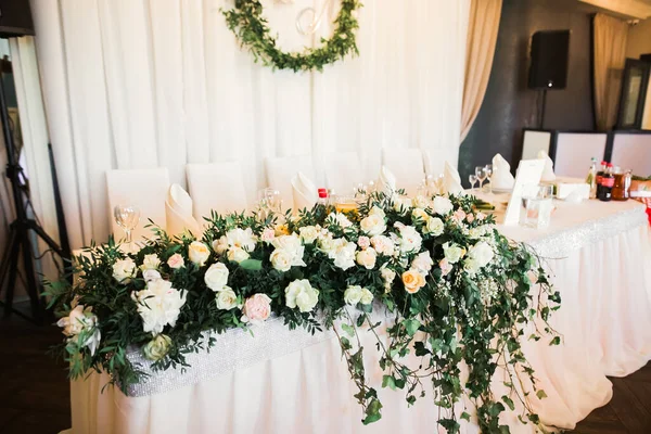 Interno Ristorante Preparato Cerimonia Nuziale — Foto Stock