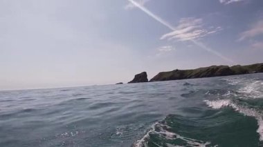 view of the sea from a motor boat