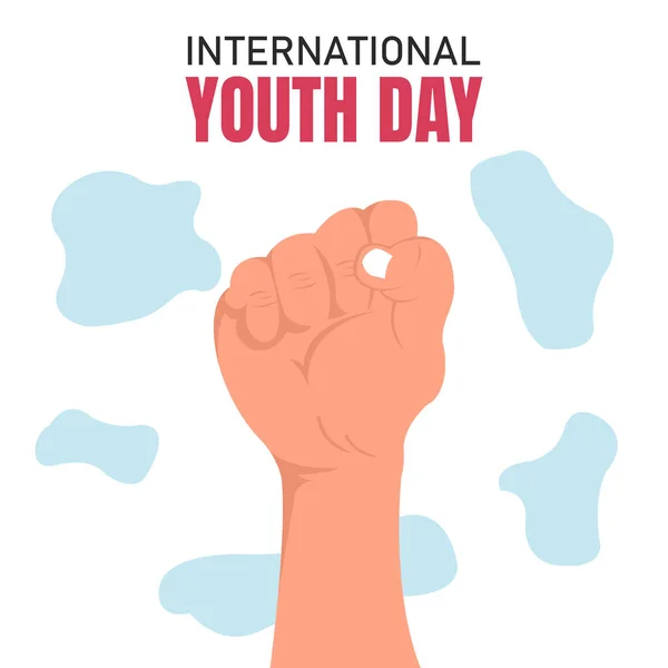 Illustration Vector Graphic Hands Clenched Perfect International Youth Day Celebrate — Stock Vector