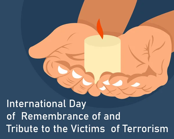 일러스트 그래픽은 국제적 양초를 올려다보고 있습니다 테러의 피해자들 카드등등 — 스톡 벡터