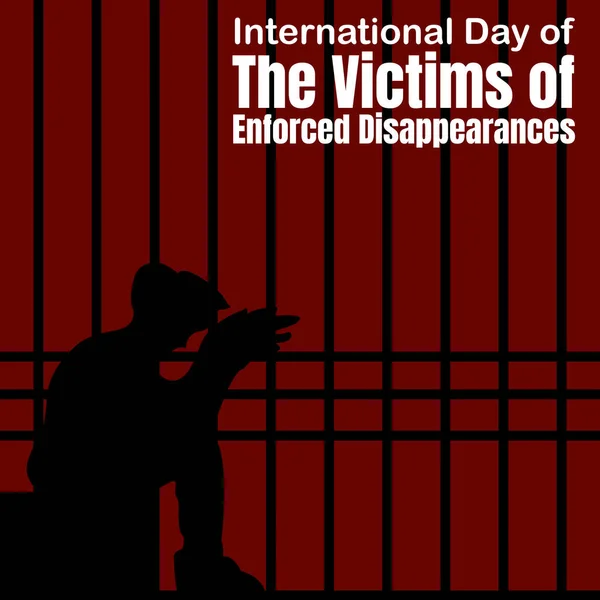 Illustration Vectorielle Silhouette Une Personne Assise Prison Parfaite Pour Journée — Image vectorielle