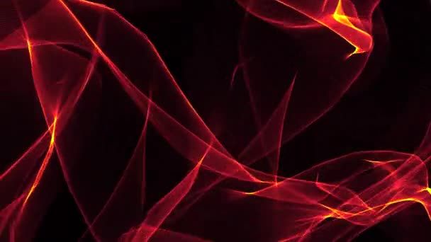 Red Orange Neon Wave Animation Futuristic Motion Design Black Background — Stockvideo