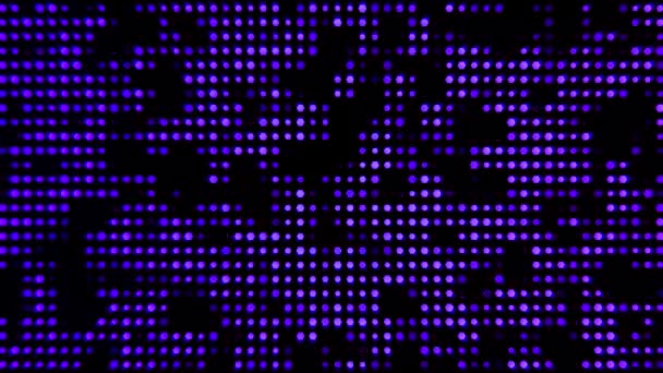 Синий Фиолетовый Цифровой Абстрактный Фон Анимацией Различных Геометрических Объектов Форме — стоковое видео