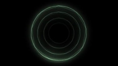 Abstract Green Audio Spectrum Simulation Ring Equalizer on A Black Background