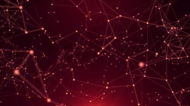 Abstract Moving Digital Yellow Red Rain Particle Technology Loop Animation