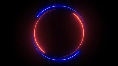 Animated Colorful Neon Circular Energy Lights on a Black Background