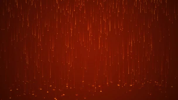 Abstract Moving Digital Yellow Red Rain Particle Technology Loop Animation — 图库视频影像