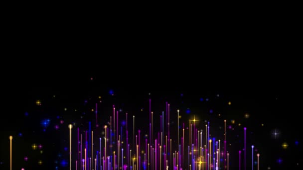 Abstract Purple Orange Blue Yellow Glitter Texture Lines Flying Animation — Vídeo de stock